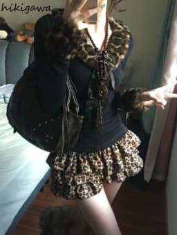 Y2k Women's Skirt A-line Ruffles Leopard Print Jupe 2025 Faldas Mujer De Moda Streetwear Vintage Saia Summer Tunic Mini Skirts