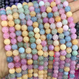 6 8 10MM Natural Stone Jade Chalcedony Round Multicolors Loose Beads For Jewelry Making Diy Charm Bracelets Necklace Accessories