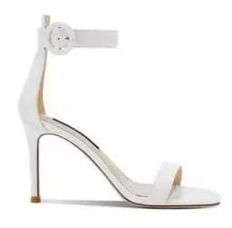 Small Size 33 Blue Red Black Khaki Nude White Solid Color One Line Buckle Sandals Woman 6 cm Stiletto Heels Party Dress Shoes