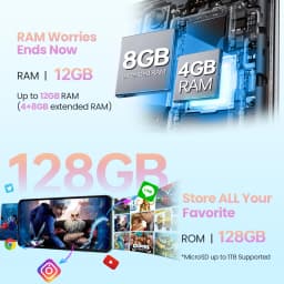 Cubot A10 Android Smartphone , 12GB (4GB+8GB)+128GB ROM, Octa-core, 6.56-Inch 90Hz Screen, 5100mAh, 48MP