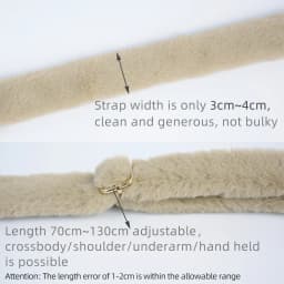 New Long Length Adjustable Plush Bag Strap Replacement Faux Rabbit Fur Belt Women Shoulder Crossbody Bags Straps Accessories