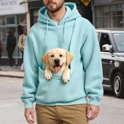 Hot Selling Hoodie 2025 Man Pullover Unisex Cat And Dog Bag Hooded Sweatshirt Pocket Pet Bag Holder Fleece Sweatshirts For Man