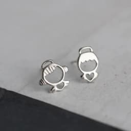 Silver Plated Creative Ear Hole Earrings for Women Prevent Korean Style Stud Earrings Allergy Earrings Fine Jewelry Accessories