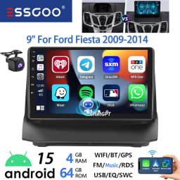 ESSGOO 9" Android 15 Car Stereo Radio For Ford Fiesta MK6 2008-13 Carplay Android Auto GPS Navi AI Voice ChatGPT BT FM RDS WIFI