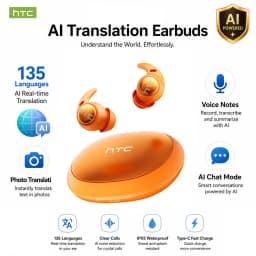 HTC NE76 Wireless Bluetooth Earphones TWS In-Ear Earbuds Bluetooth 5.4 Mic IPX5 Waterproof Sports Ear Buds with iOS Android