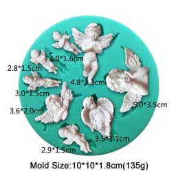 Angel Cupid Model Fondant Silicone Mold Chocolate Sugar Cupcake Baking Cake Decorating Tools Resin Gypsum Handmade Epoxy Mould