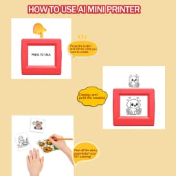 AI Mini Printer, Portable Thermal AI Voice Sticker Printer, for Pictures, Photos, DIY Creative, Home, School, Office, Travel Use