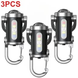 1-5PCS Mini COB Ultra Bright Rechargeable LED Flashlight Keychain Portable Waterproof Camping Pocket Lamp Keyring Hanging Light