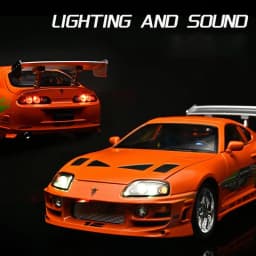 1:24 Brian Supra A80 JDM Supercar Alloy Car Model Sound and Light Pull Back Car Model Collectibles Birthday Gift