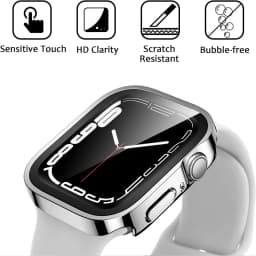 Cover for Apple Watch Case 46mm 42mm 49mm 45mm 44mm 41mm 40mm Tempered Glass Screen Protector Series 12 11 10 9 8 SE 3 Ultra 4 3