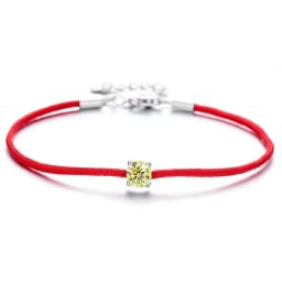 925 Sterling Silver 0.5ct D VVS Moissanite Red Rope Bracelet with for Women Fine Jewelry Wedding Engagement Party Christmas Gift