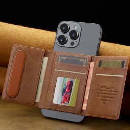 Business Magnetic Card Solt Case for Magsafe Functions Phone Case Card Holder Wallet Luxury PU Leather Men Slim Purses Pocket