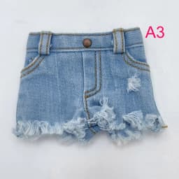 Blythe Doll Jeans Short Pants and Plaid Blouse for Ob24 Ob22 Azone Doll Clothes