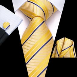 Hi-Tie Navy Blue Striped Silk Wedding Tie For Men Fashion Design Gift Men Necktie Hanky Cufflink Set Business Party Dropshiping