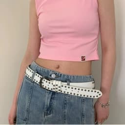 Stylish Western Punk-Style Belt Cool Girl's Edgy Versatile Jeans Belt Women's High-End Metal Statement Studded Belts