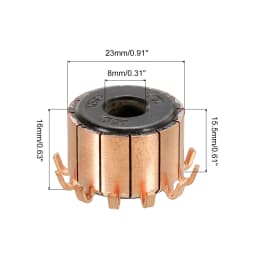 11 Sizes Electric Motor Commutator 7/8/10/12 Gear Teeth 4-10mm ID 11-23mm OD Copper Motor Accessory for Power Tools DC Motors
