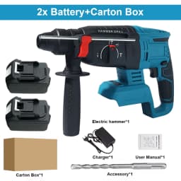 26MM Brushless Electric Hammer Drill Multifunctional Rotary Cordless Rechargeable Power Tools For Makita 18V Battery