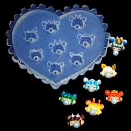 SNASAN Tiny Flower Heart Dolphin Gemstone Beauty Nail Art Resin Silicone Mould DIY Handmade Tool Small Beads Resin Silicone Mold
