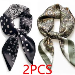 Luxury Silk Scarf Neckerchief Women's Silk Square Scarf Purse Scarf for Women Designer Silk Headscarf SJ01