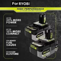 For RYOBI high-performance lithium battery with low self discharge, suitable for all 18V power tools P107 P108 P109 BPL1820