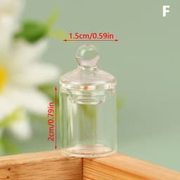1Pc 1:12 Dollhouse Miniature Clear Glass Jar Candy Bean Storage Bottle Tiny Jar With Cover DollHouse Kitchen Decor Accessories