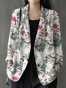 Elegant Women Printed Blazer Casual Single Button Blouse 2023 ZANZEA Autumn Coats Long Sleeve Bohemian Floral Jackets Oversized