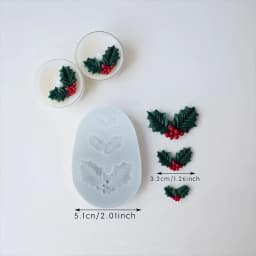 Christmas Holly Leaf Bubble Candle Silicone Mold Handmade Aromatherapy Gypsum Clay Making Shaped Candle Xmas New Year Gift Mold