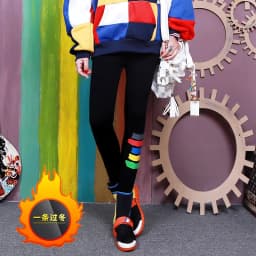 High Elasticity Autumn Winter New Style Yoga Pants Skinny Nine Point Base Layer Pants Trendy Print High Waist Slimming Tight Fit