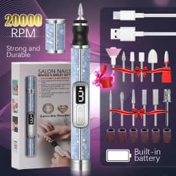 YIKOOLIN Electric Nail Drill Set Portable 4 Speeds Professional Manicure Pedicure Kit for Nail Salon Exfoliation Polishing
