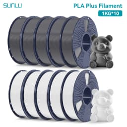 SUNLU 10 Roll PLA Plus/Clear Filament 1.75 Mm +/- 0.02 Mm 1 Kg Spool (2.2 Lbs) Neatly Arranged No Knot Filament Fit Most FDM Pri