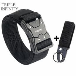 Quick Release Pluggable Metal Buckle Canvas Tactical Belt For Drilled Tough Nylon Belt For Men Durable Webbing Belts Training