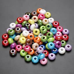 20Pcs 15mm White Brown Acrylic Round Big Hole Beads Loose Spacer Bead For DIY Necklace Bracelet Earring Jewelry Making Accessory