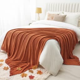 Battilo Chenille Knit Blankets with Tassels Caramel Plaid Throw Blanket for Bed Couch Decorative Sofa Blanket Bedroom Fall Decor