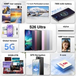 K-Touch HOT NEW Mobile Phones For S26 Ultra Smartphone Android 15 Smartphone 5G Dual Card Dual Standby Cell phone 7.3 Inch 16+48MP Camera 22GB+2TB 7800mAh Battery Face Unlocked Global Version Cellphones