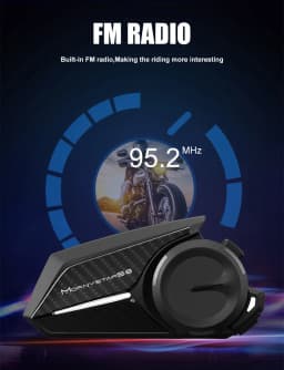 Mornystar S8 Motorcycle Intercom Bluetooth Helmet Headset 6 Riders Communicator BT Interphone,FM Radio,Share Music
