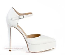 Lilac Purple Platform Pointed Toe High Heel Shoes Women Stiletto Heels Ankle Buckle Strap Banquet Pumps Shallow Footwear