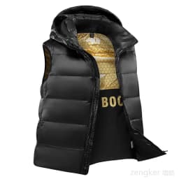 Plus Size Down Vest Men's Winter Fashion Man Hoodie 190kg 12xl Fashion Loose White Duck Down Black Gold Sweetheart 11XL
