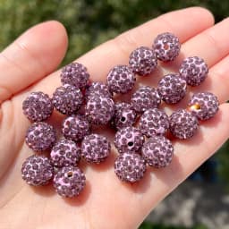 10pcs 6/8/10mm Czech Crystal Rhinestones Pave Disco Ball Clay Beads Round Spacer Beads Charms for DIY Jewelry Making Bracelet
