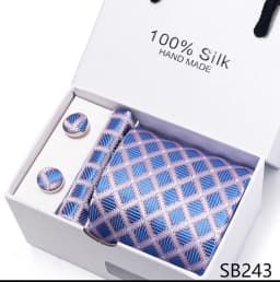 Classic Style 65 Colors Sales Silk Tie Handkerchief Cufflink Set Men Necktie Box Solid Color Sky Blue Fit Wedding Office Cravat