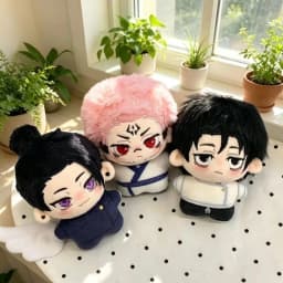 10cm Printed Anime Character Plush Doll, Fan Made Cartoon Figure Pendant, Cute Stuffed Keychain Ornament