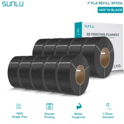 SUNLU PLA/PETG/PLA PLUS 3D Filament Refill 1.75mm Neatly Wound 3D Filament Bundle Refill for Most Brand Reuseable Spool 10KG