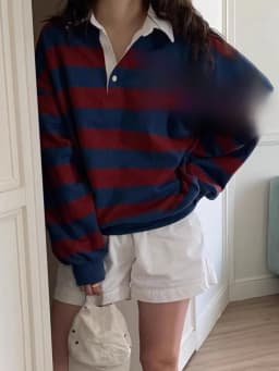 American Style Oversize Striped Sweatshirt Women's Loose Long Sleeve Autumn New Lazy Style Versatile Outerwear Neck
