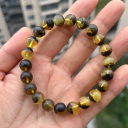 Original Amber Bracelets for Unisex New Genuine Irregular Beads Natural Black Medical Green Healing Jewelry Factory Unique Gift
