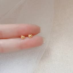 Lovely Small Earrings Piercings Wing Heart Stud Earrings For Women Gold Color 925 Silver Needles Ear Stud Jewelry For Teen Gift