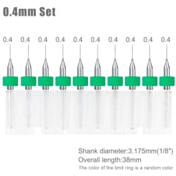 XCAN 10pcs 0.1-3.175mm PCB Drill Bit 3.175 Shank Micro Carbide Drill Bit Set For Printed Circuit Board Wood Modeling