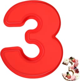 LMETJMA 10inch 3D Large Number Cake Mold 0-9 Digital Silicone Cake Pans Baking Forms for Birthday and Wedding Anniversary JT131