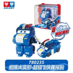 Auldey Original Super Wings Big Wing STEGO Dinosaur Mega Transformation Toy - Kids Robot Firefighter with Hangar Christmas Gift