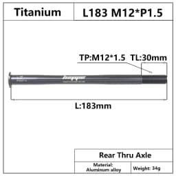 HEPPE MTB Road Bike Titanium Thru Axle Ultra Light Bike Axle 12x142 12x148 Rear Hub Thru Axle Bike Fork 12x100 12x110 Shaft
