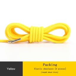 Round Elastic Shoelaces for Sneakers Metal Head Shoe Laces Outdoor Leisure Shoelace for Women Man Shoestrings Accessories 1 Pair