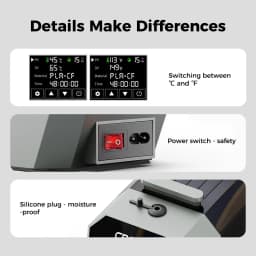Creality Space Pi Filament Dryer Real-time Humidity&temperature Monitoring 1kg 3D Printer Filament Dryer Box Storage Holder